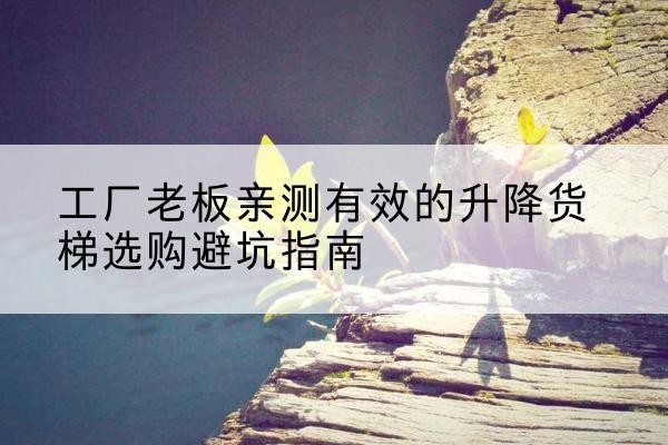 北仑升降货梯怎么选-工厂老板亲测有效的升降货梯选购避坑指南